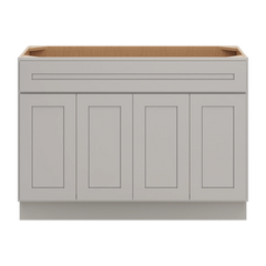 CNC Luxor 5-Piece Misty Grey 48" W Four Door Vanity Sink Base Cabinet