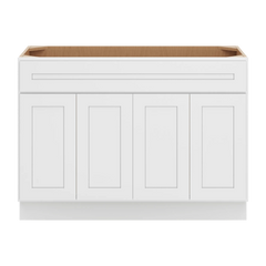 CNC Luxor 5-Piece White 48" W Four Door Vanity Sink Base Cabinet