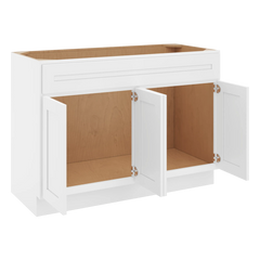 CNC Luxor 5-Piece White 48" W Four Door Vanity Sink Base Cabinet