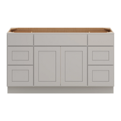 CNC Luxor Misty Grey 60" W Vanity Drawer Single Sink Base Cabinet