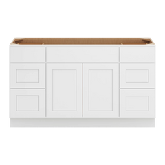 CNC Luxor White 60" W Vanity Drawer Single Sink Base Cabinet