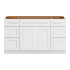 CNC Luxor 5-Piece White 60" W Vanity Drawer Single Sink Base Cabinet