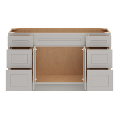 CNC Luxor 5-Piece Misty Grey 60" W Vanity Drawer Single Sink Base Cabinet