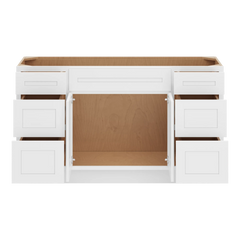 CNC Luxor 5-Piece White 60" W Vanity Drawer Single Sink Base Cabinet