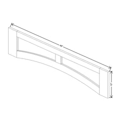 CNC Concord Newport White 48" W Arched Valance Flat Panel