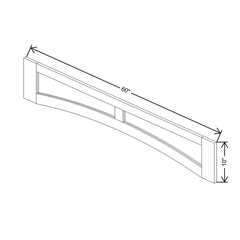 CNC Concord Richmond Stone 60" W Arched Valance Flat Panel