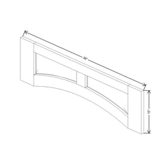 CNC Concord Richmond White 36" W Arched Valance Raised Panel