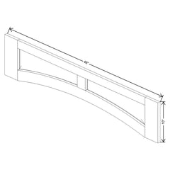 CNC Concord Elegant White 48" W Arched Valance Raised Panel