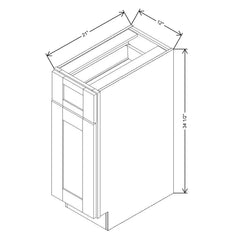 Fabuwood Allure Luna Cloud White 12" W X 34 1/2" H X 21" D Vanity Base Cabinet