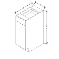 CNC Concord Elegant Smoky Grey 12" W Single Door Vanity Base Cabinet