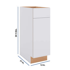 Modernform Cabinet Matte White 12" W X 34 1/2" H X 21" D Base 1 Door/1 Drawer