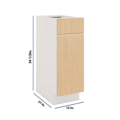 Modernform Cabinet Natural Oak 12" W X 34 1/2" H X 21" D Base 1 Door/1 Drawer