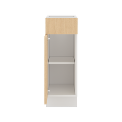 Modernform Cabinet Natural Oak 12" W X 34 1/2" H X 21" D Base 1 Door/1 Drawer