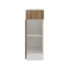 Modernform Cabinet Walnut 12" W X 34 1/2" H X 21" D Base 1 Door/1 Drawer