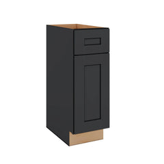 Modernform Cabinet Onyx Black Shaker 12" W X 34 1/2" H X 21" D Base 1 Door/1 Drawer