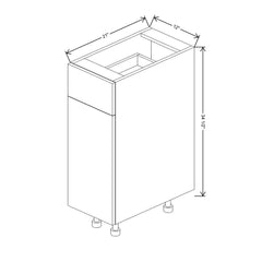 Fabuwood Ovela Catalina Bianco Matte 12" W X 34 1/2" H X 21" D Single Door Vanity Base Cabinet