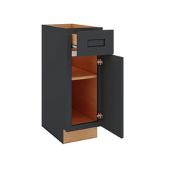 Modernform Cabinet Onyx Black Shaker 12" W X 34 1/2" H X 21" D Base 1 Door/1 Drawer