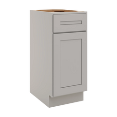 CNC Luxor 5-Piece Misty Grey 15" W Single Door Vanity Base Cabinet