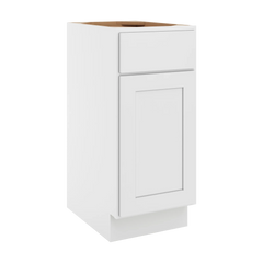 CNC Luxor White 15" W Single Door Vanity Base Cabinet