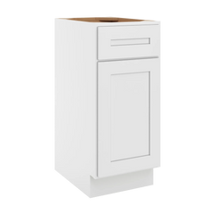 CNC Luxor 5-Piece White 15" W Single Door Vanity Base Cabinet