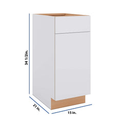 Modernform Cabinet Matte White 15" W X 34 1/2" H X 21" D Base 1 Door/1 Drawer