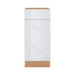 Modernform Cabinet Gloss White 15" W X 34 1/2" H X 21" D Base 1 Door/1 Drawer