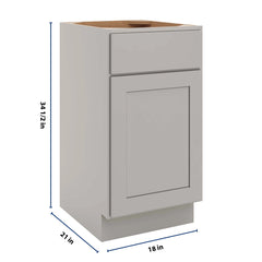 CNC Luxor Misty Grey 18" W Single Door Vanity Base Cabinet