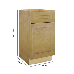 Modernform Cabinet Natural Shaker 18" W X 34 1/2" H X 21" D Base 1 Door/1 Drawer