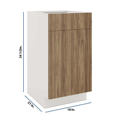 Modernform Cabinet Walnut 18" W X 34 1/2" H X 21" D Base 1 Door/1 Drawer