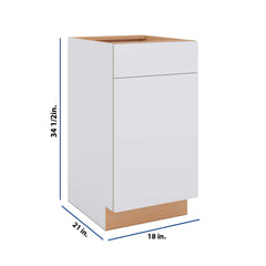 Modernform Cabinet Matte White 18" W X 34 1/2" H X 21" D Base 1 Door/1 Drawer