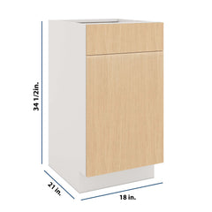 Modernform Cabinet Natural Oak 18" W X 34 1/2" H X 21" D Base 1 Door/1 Drawer