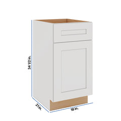 Modernform Cabinet White Shaker 18" W X 34 1/2" H X 21" D Base 1 Door/1 Drawer