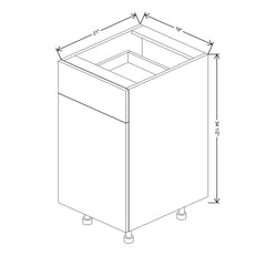 Fabuwood Ovela Catalina Ice Cream 1 18" W X 34 1/2" H X 21" D Single Door Vanity Base Cabinet