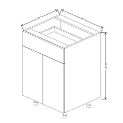 Fabuwood Ovela Catalina Frappe 1 24" W X 34 1/2" H X 21" D Double Door Vanity Base Cabinet