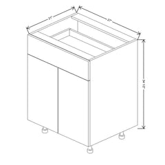 Fabuwood Ovela Catalina Carbone Matte 27" W X 34 1/2" H X 21" D Double Door Vanity Base Cabinet
