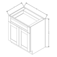 Fabuwood Allure Luna Cloud White 30" W X 34 1/2" H X 21" D Vanity Base Cabinet
