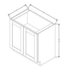 Fabuwood Allure Onyx Frost  33"W Vanity Base Double Full Doors