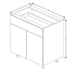 Fabuwood Ovela Catalina Ice Cream 1 33" W X 34 1/2" H X 21" D Double Door Vanity Base Cabinet