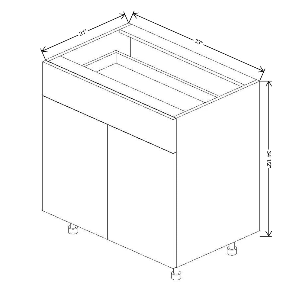 Fabuwood Illume Tuscany Como Ash 2 33"W Double Door & Drawer