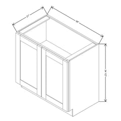 Fabuwood Allure Fusion Oyster  36"W Vanity Base Double Full Doors