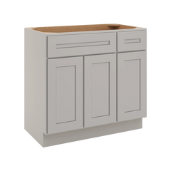 CNC Luxor 5-Piece Misty Grey 36" W 3 Door Vanity Base Cabinet