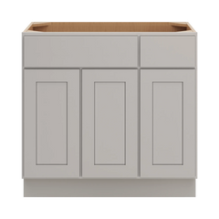CNC Luxor Misty Grey 36" W 3 Door Vanity Base Cabinet