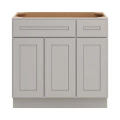 CNC Luxor 5-Piece Misty Grey 36" W 3 Door Vanity Base Cabinet