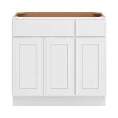 CNC Luxor White 36" W 3 Door Vanity Base Cabinet