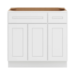 CNC Luxor 5-Piece White 36" W 3 Door Vanity Base Cabinet