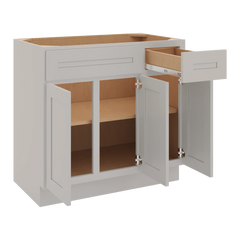 CNC Luxor 5-Piece Misty Grey 36" W 3 Door Vanity Base Cabinet