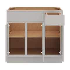 CNC Luxor Misty Grey 36" W 3 Door Vanity Base Cabinet