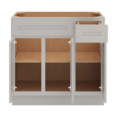 CNC Luxor 5-Piece Misty Grey 36" W 3 Door Vanity Base Cabinet