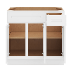 CNC Luxor 5-Piece White 36" W 3 Door Vanity Base Cabinet