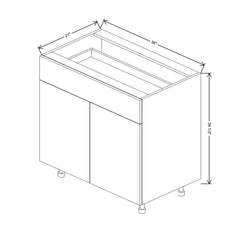 Fabuwood Ovela Catalina Frappe 1 36" W X 34 1/2" H X 21" D Double Door Vanity Base Cabinet
